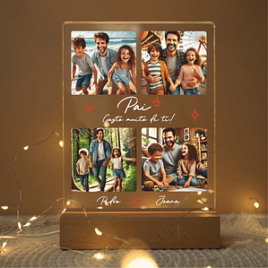 Candeeiro LED - Dia do Pai (4 Fotos + Texto)