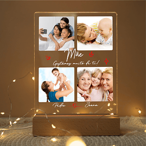 Candeeiro LED Dia da Mãe, Avós, ... (4 Fotos + Texto)