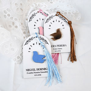 Lembrança Placa Personalizada com Aplique – Pomba