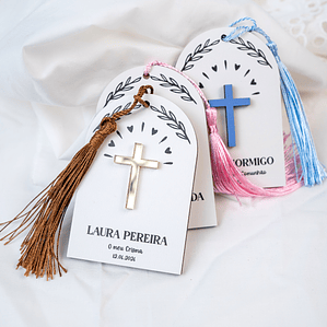 Lembrança Placa Personalizada com Aplique – Cruz