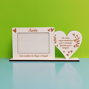 Moldura “Avós” com Coração Lateral – Foto 10x15cm