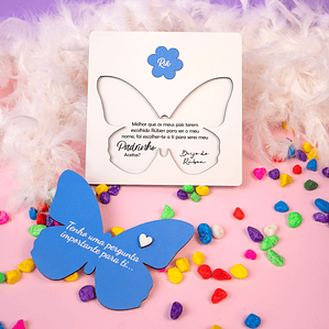 Convite Batismo Borboleta para Padrinho/Madrinha