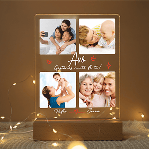 Candeeiro LED Dia da Mãe, Avós, ... (4 Fotos + Texto)