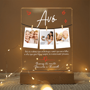 Candeeiro LED Dia da Mãe, Avós, ... (3 Fotos Polaroid)
