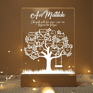 Candeeiro LED Árvore da Vida Personalizado (até 12 Nomes)