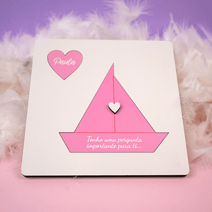 Convite Batismo Barquinho com Mensagem Personalizada