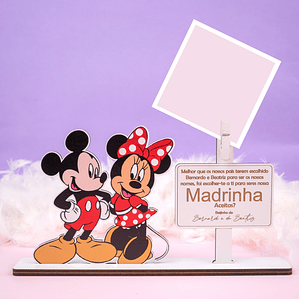 Convite Mickey e Minnie com Foto para Batismo