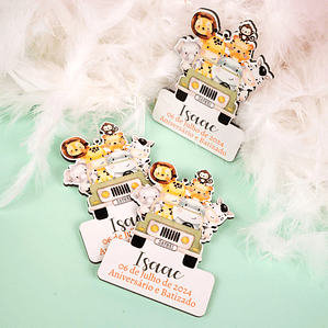 Íman “Animais Safari no Carro” – Lembrança Personalizada