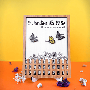 Placa “O Jardim da Avó” com Borboletas Personalizadas