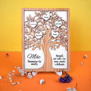 Placa “Árvore com Nomes” Personalizada – MDF com Dedicatória