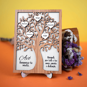 Placa “Árvore com Nomes” Personalizada – MDF com Dedicatória