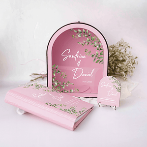 Conjunto “Correio dos Noivos” – Caixa para Cartões + Livro de Honra