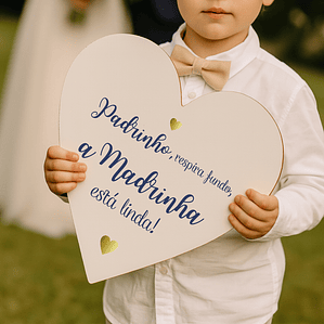 Placa de Entrada na Igreja em forma de Coração – Modelo 3