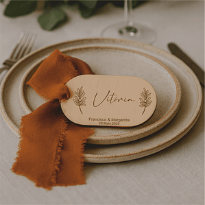 🆕 Lembrança/Marcador de lugar casamento com fita
