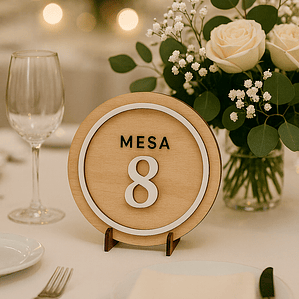 Marcador de Mesa Circular com Número em Relevo – Estilo Moderno e Elegante