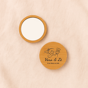 Espelho em Bambu personalizável - Noivos