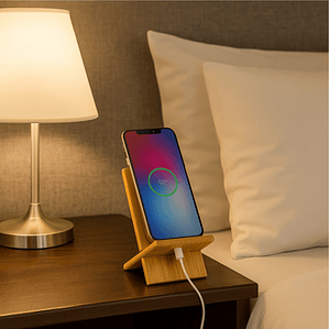 Suporte para telemóvel em bambu