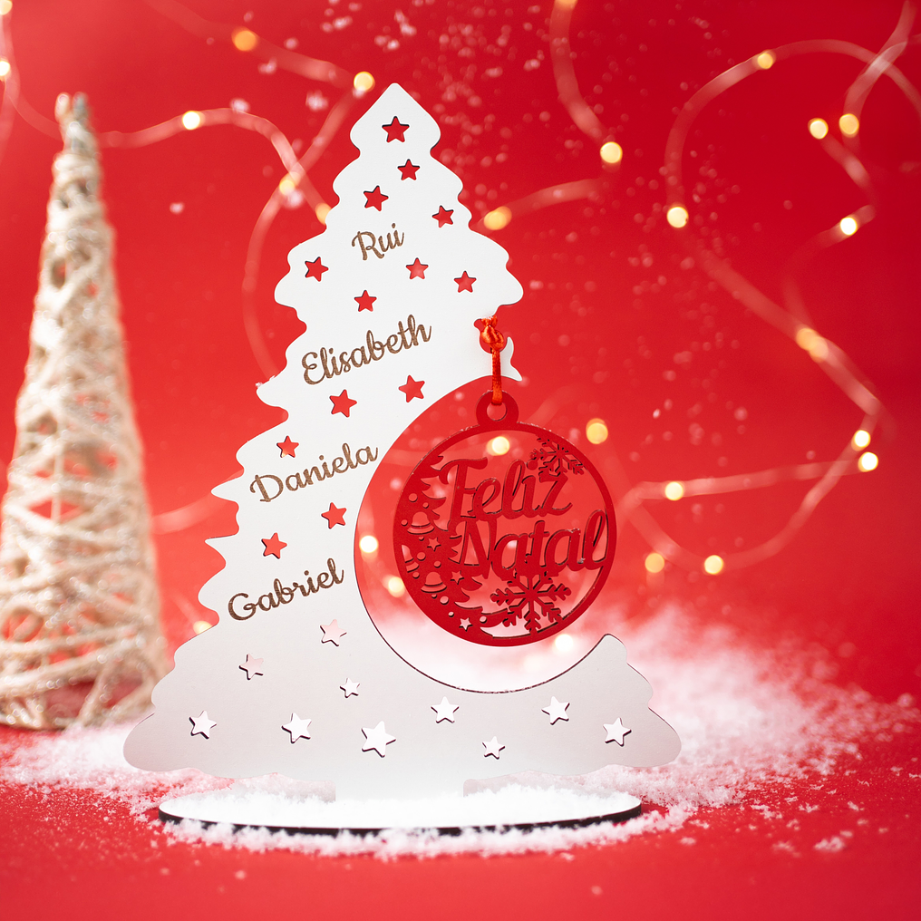 Pinheiro de Natal Personalizado em MDF com Nomes (Refª PINH01) 3