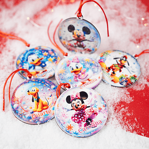 Bola de Natal personalizada personagens Disney efeito globo 3D