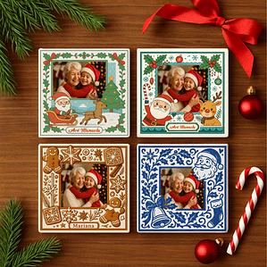 Azulejo com Íman Personalizado com foto e nome - Tema Natal Azulejos Personalizados