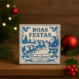 Azulejo com Íman Personalizado com nome - Tema Natal Azulejos Personalizados