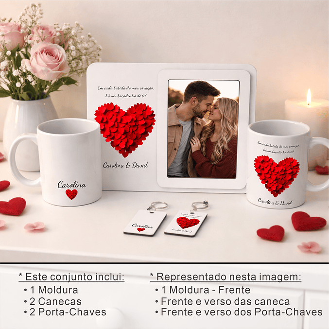 Conjunto Namorados – Bocadinho de ti - Moldura+Caneca+Porta-chaves 3