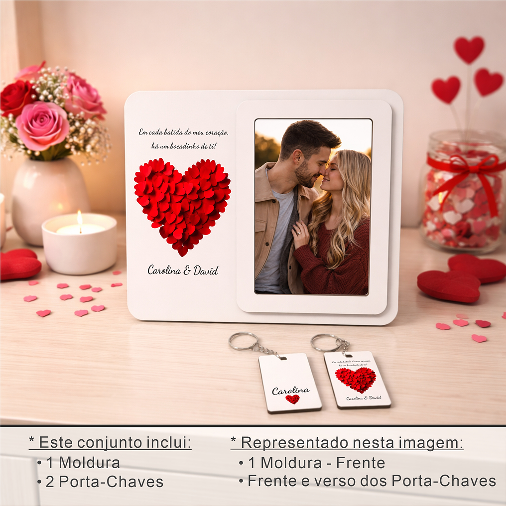 Conjunto Namorados – Bocadinho de ti - Moldura+Caneca+Porta-chaves 4