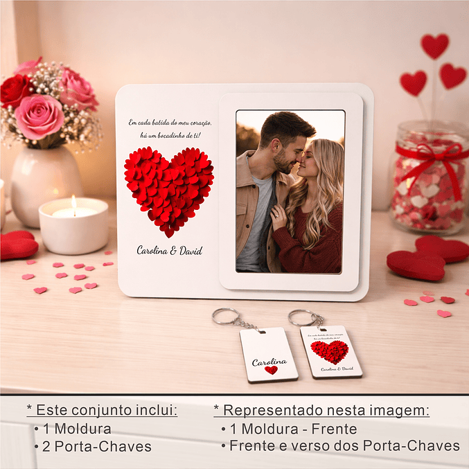 Conjunto Namorados – Bocadinho de ti - Moldura+Caneca+Porta-chaves 4