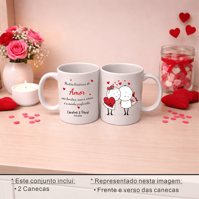 Conjunto Namorados – História Preferida – Moldura, Caneca e Porta-chaves Personalizados 4