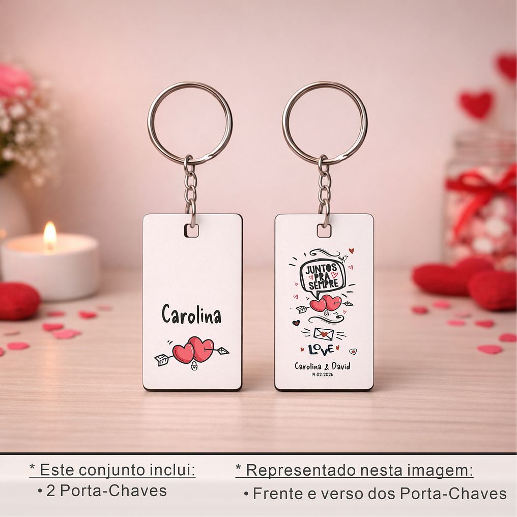 Conjunto Namorados – Juntos pra Sempre – Moldura, Caneca e Porta-chaves Personalizados 6