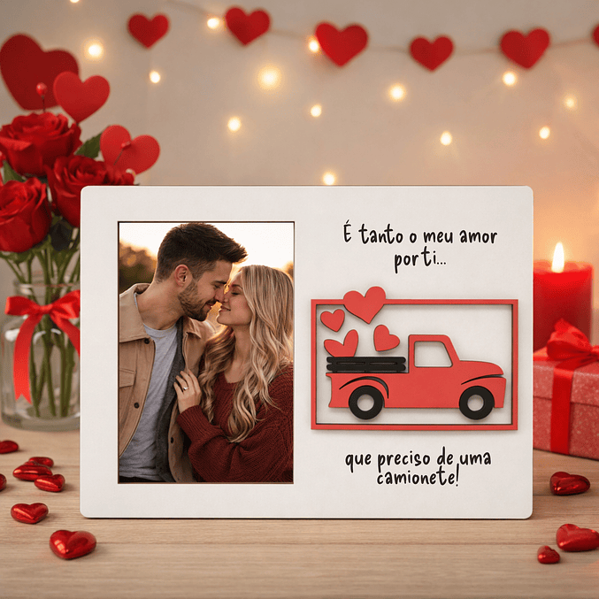 Moldura Namorados com Aplique Camionete 3D 1