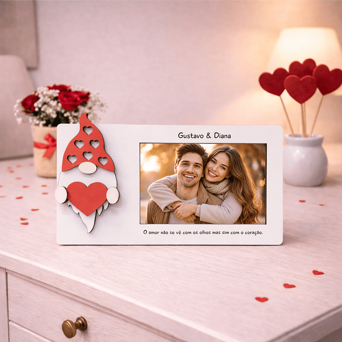 Moldura Namorados com Aplique de Gnomo 1