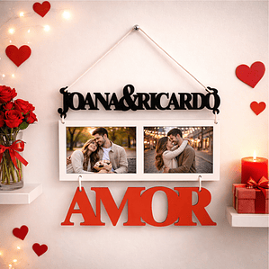 Moldura Dupla de Pendurar – Nomes e Amor Recortados