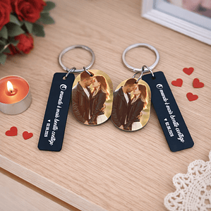 Porta-Chaves de Casal Personalizados com foto – Eternamente Dele & Dela