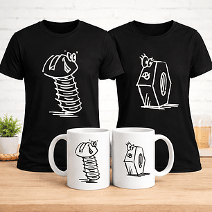 Pack T-Shirts + Canecas Namorados – Porca & Parafuso