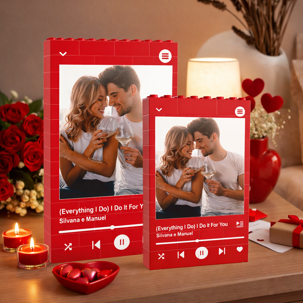 Puzzle Brick - Parede de Blocos Personalizada com Fotografia e Dedicatória - Música 4