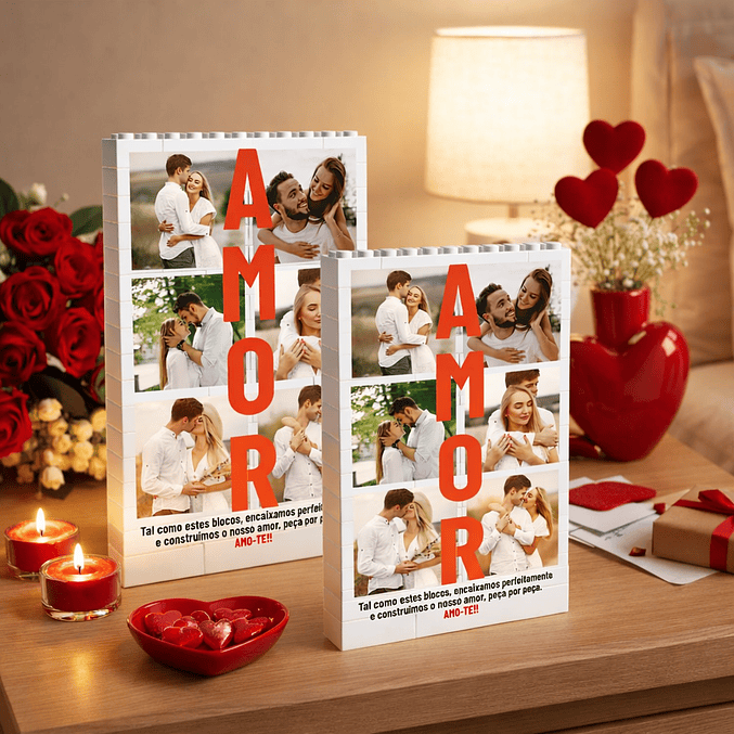 Puzzle Brick - Parede de Blocos Personalizada com 6 Fotografias e Dedicatória 4
