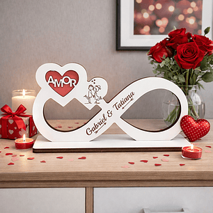 Placa Símbolo do Infinito com data e nomes