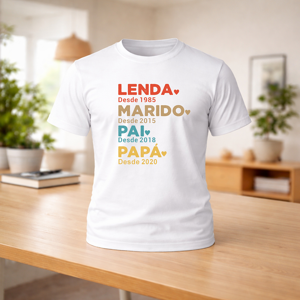 T-shirt “Lenda, Marido, Pai… Desde” 2