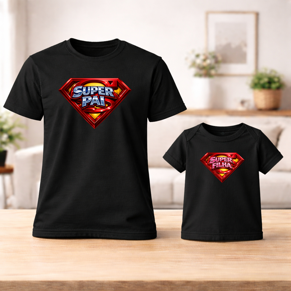 Conjunto SuperPai – T-shirts e Body Pai e Filhos 2
