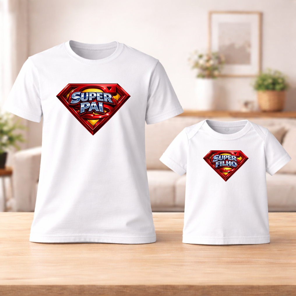Conjunto SuperPai – T-shirts e Body Pai e Filhos 3
