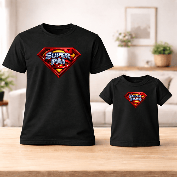 Conjunto SuperPai – T-shirts e Body Pai e Filhos 1