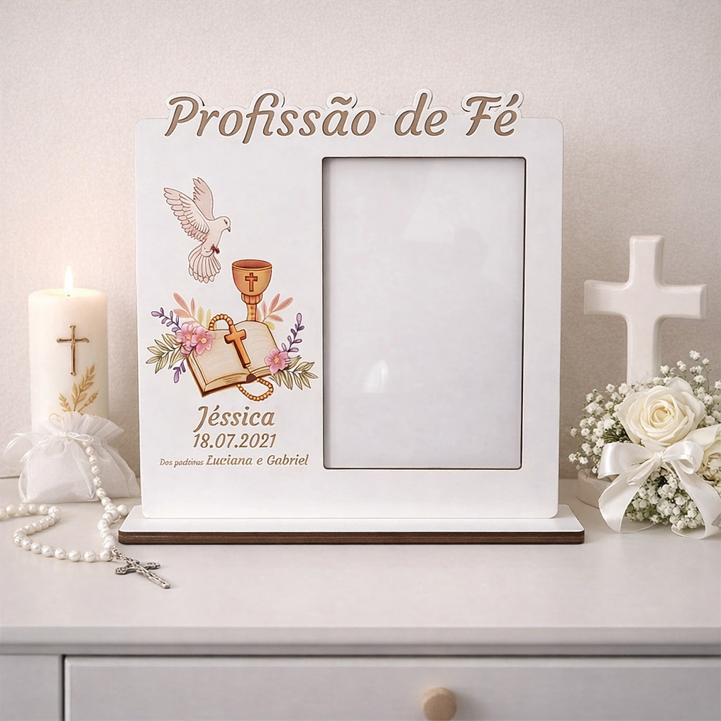 Moldura Batismo / Primeira Comunhão / Profissão de Fé / Crisma 1