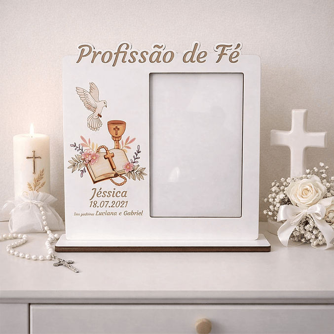 Moldura Batismo / Primeira Comunhão / Profissão de Fé / Crisma 1