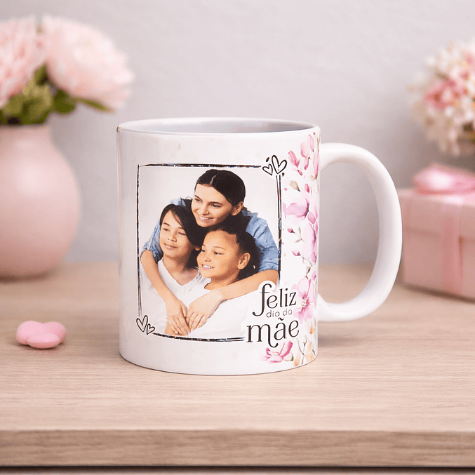 Conjunto Moldura e Caneca Personalizados - Dia da Mãe, Tema Floral_lilás 5