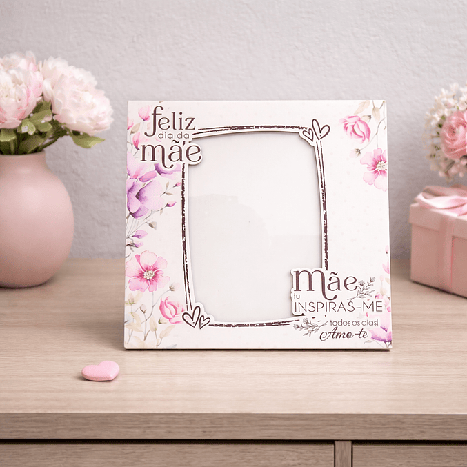 Conjunto Moldura e Caneca Personalizados - Dia da Mãe, Tema Floral_lilás 3