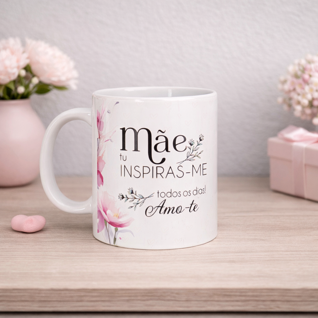 Conjunto Moldura e Caneca Personalizados - Dia da Mãe, Tema Floral_rosa 6