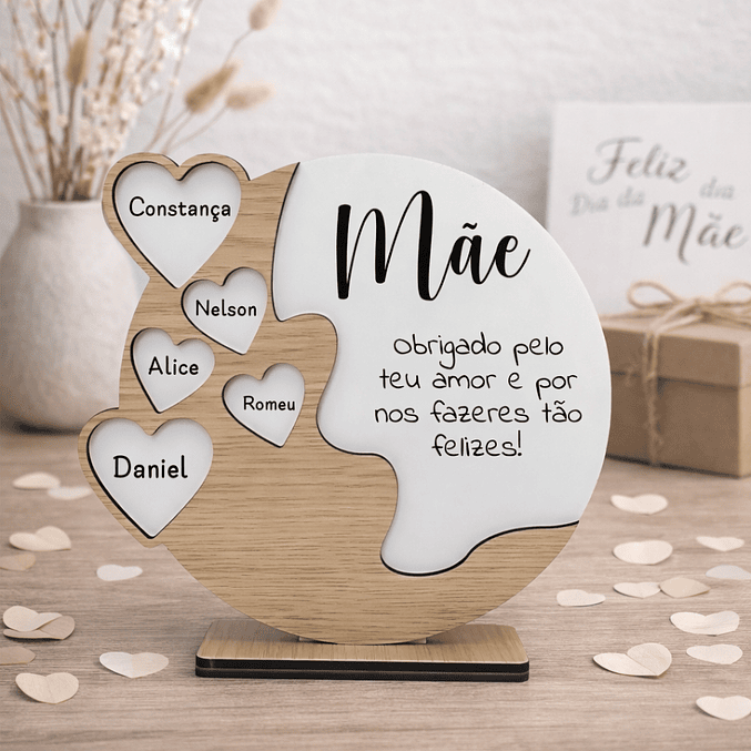 Placa Personalizada com Nomes e Dedicatória para Mãe 4