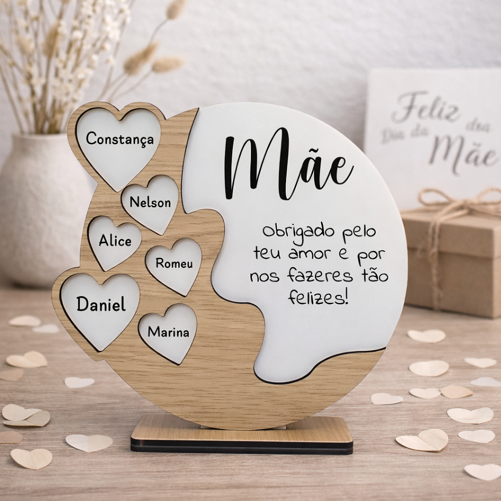 Placa Personalizada com Nomes e Dedicatória para Mãe 5