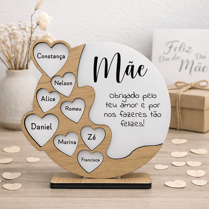 Placa Personalizada com Nomes e Dedicatória para Mãe 7